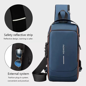 Waterproof Crossbody Sling Bag Unisex Chest Bag with USB Shoulder