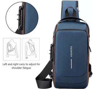 Waterproof Crossbody Sling Bag Unisex Chest Bag with USB Shoulder